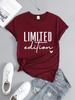 Unisexs Fashion Tshirt Casual Limited Edition Graphic Tee Fashionable Letter Urban Style Print Unisexs Round Neck Tshirt
