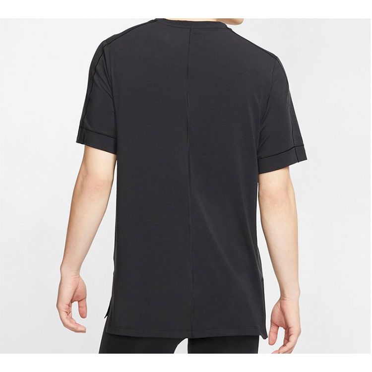 Nike Dri-Fit Yoga Quick-Dry Short Sleeve T-Shirt Men Tops Black BV4035-010