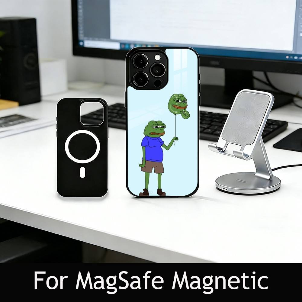Sad Funny Frog Meme Phone Case For iPhone17,16,15,14,13,12,11 Plus,Pro Magnetic with Magsafe Wireless Charging
