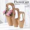 10Pcs Handheld Flower Basket Kraft Paper Tote with Handle Flower Paper Box  Valentine Day Gift Tote