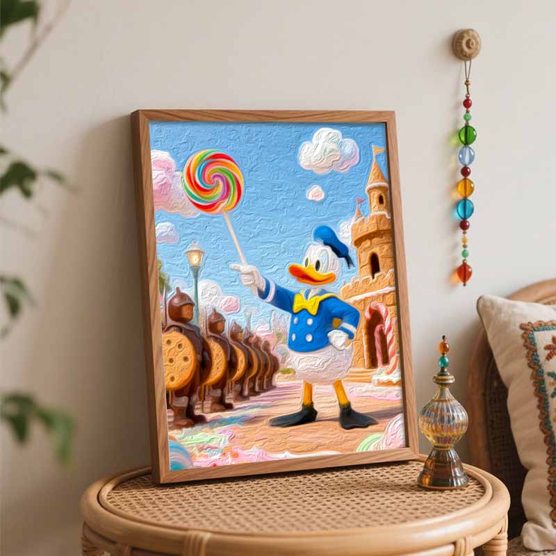 Disney Donald Duck Candy Castle Digital Oil Painting Art Kit Handmade Coloring Painting Home Decor