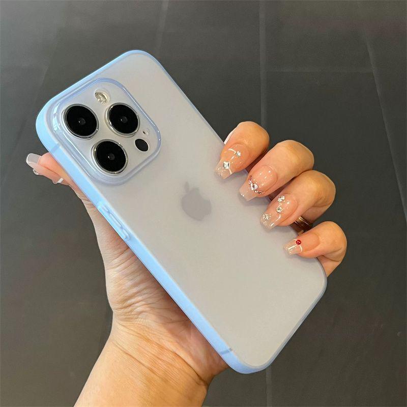 Glacier Blue Frosted Ultra-Thin Phone Case for Apple iPhone 17ProMax, 13, 12, 11, 14XR - Full Coverage & Drop-Proof.