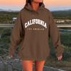 Women's Casual Hooded Long-sleeved Printed Letter Baseball Jacket Plus Velvet And Thick Warm Sweatshirt