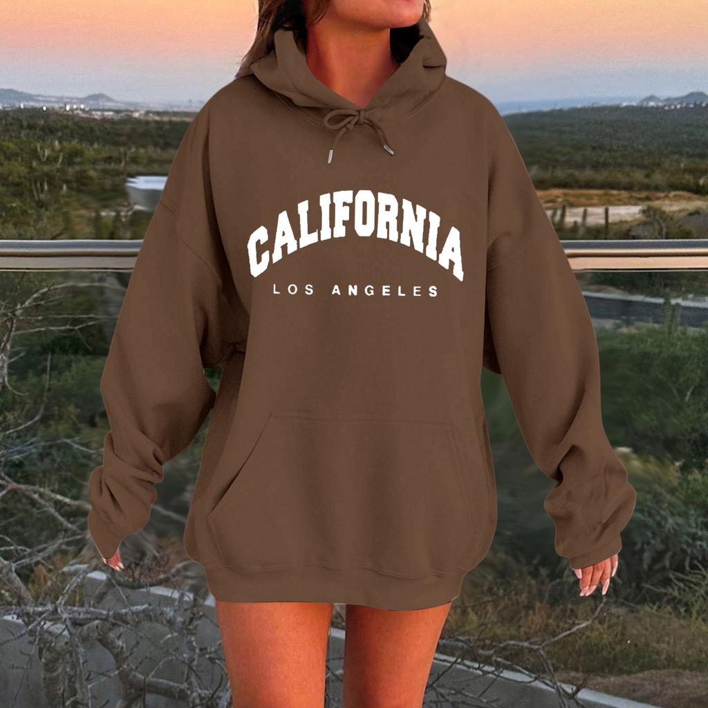 Women's Casual Hooded Long-sleeved Printed Letter Baseball Jacket Plus Velvet And Thick Warm Sweatshirt