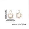 Vintage Circle Pearl Earrings for Women Unique Sunflower Design Retro Dangle Earrings
