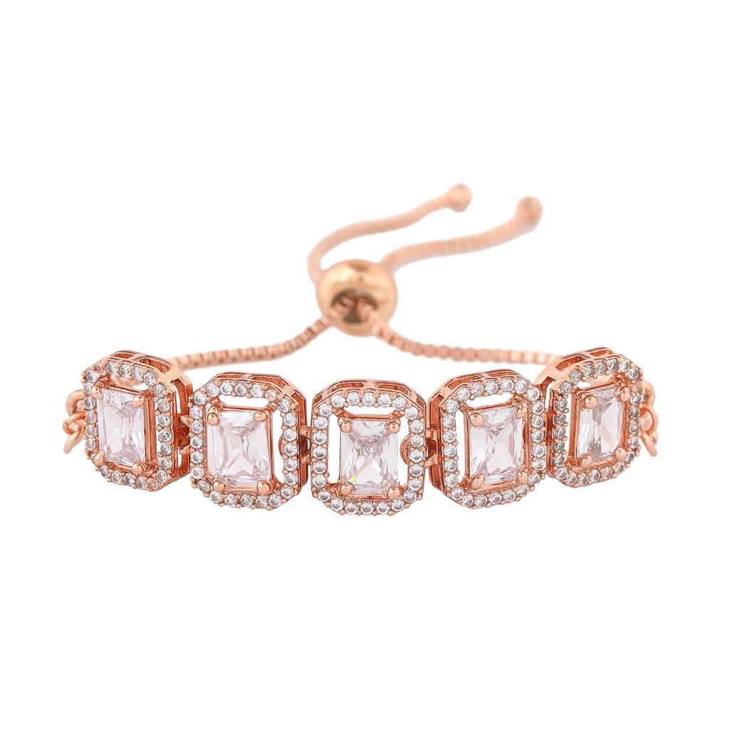 Estele Damen-Armband, achteckig, Roségold plattiert, mit Zirkonia Ossum