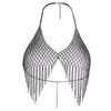 Fashion Tassel Bra Chain for Crop Top Sparkling Body Chain Jewelry Crystal Lingerie  for Nightclub