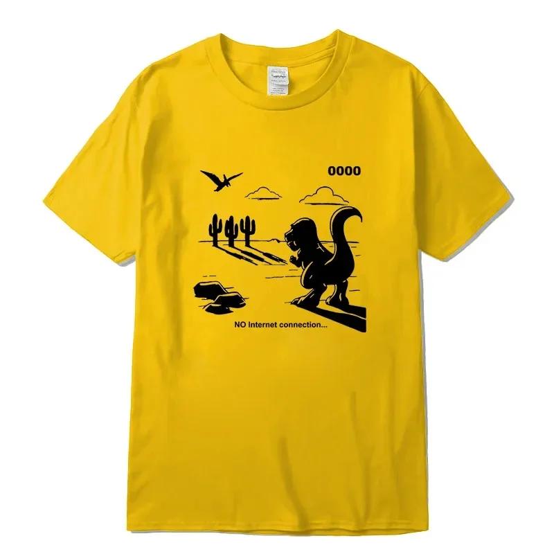 Men's T-shirt100%cotton Casual Funny Dinosaur Print T-shirt Loose O-neck Tshirt Short Sleeve T-shirt Male Tee Shirts Topss