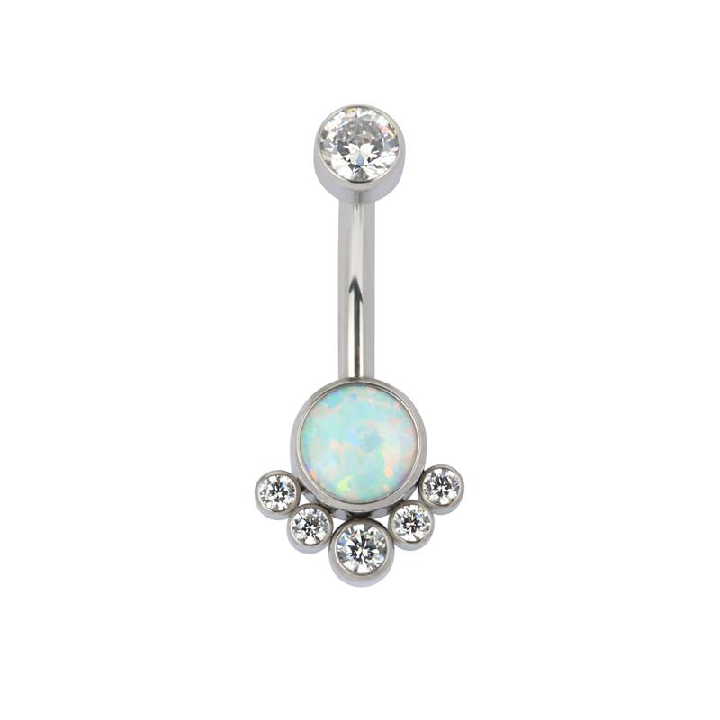 ASTM F136 Titanium PIERC Pendant Curved Navel Barbell Shiny CZ Sexy Belly Dance Earrings Bellybutton Helix Body Piercing Jewelry