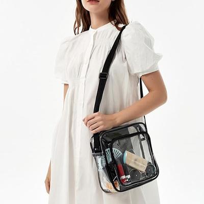 Summer Fashion Trend Transparent PVC Shoulder Bag Vertical Large Capacity Outdoor Casual Crossbody Bag