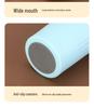Portable Insulated Ceramic Liner Coffee Cup with Straw - Unisex Light Luxury Style for Office and Car
