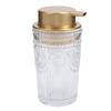 Dispenser per Sapone Liquido Schiumogeno in Vetro Vintage a Coste Bottiglia con Pompa Schiumogena in Vetro Ricaricabile con Ampia Apertura Dispenser per Sapone Schiumogeno