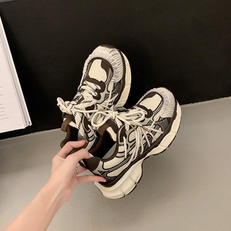 Fashion New Women's Light Sports Shoes Breathable Mesh Lace-up Thick-soled Casual Comfortable Women Fashion Shoes Zapatillas Mujer