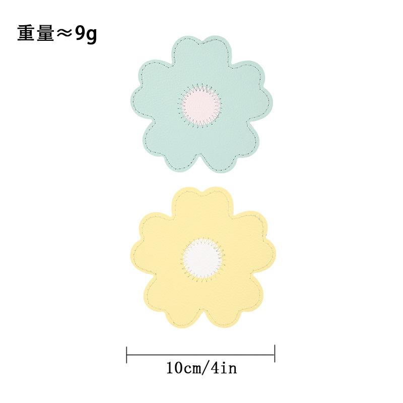 ins spring and summer explosion flower leather placemat thermal insulation waterproof oil-proof thermal insulation mat dining table mat petal coaster