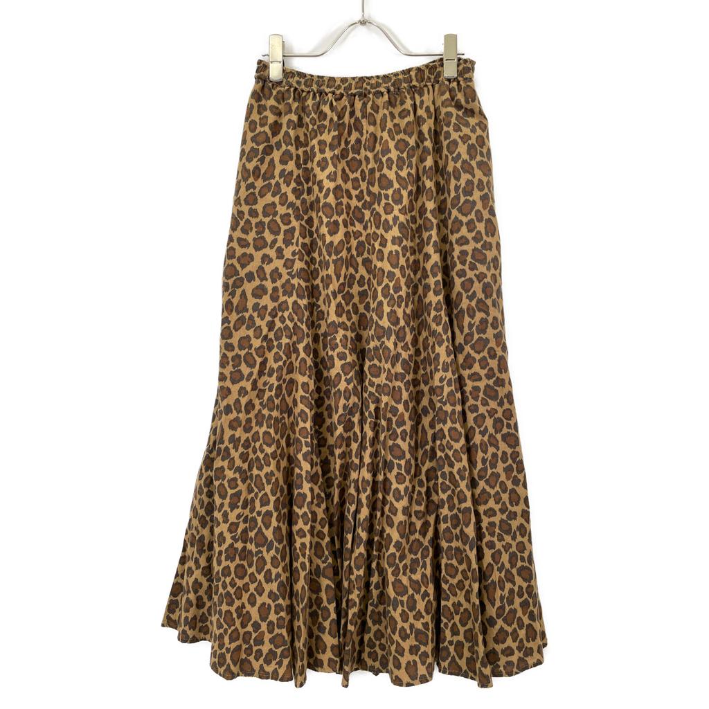 Adeu Brown Leopard Print Gazer Skirt Skirt O BrownUsed