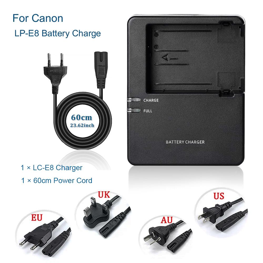LC-E8 Battery Charger for Canon LP-E8 - Compatible with EOS 600D 650D 700D 550D,Rebel T2i,T3i,T4i,T5i; Kiss X4, X5, X6i Camera