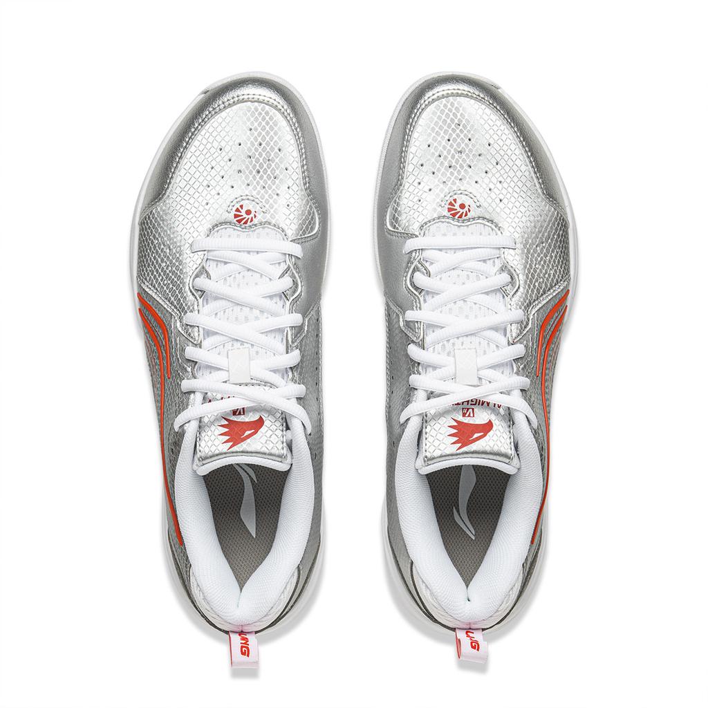 Li Ning All-Around King V2.0 Comfortable Fashion Durable Non-Slip Shock Absorbing Low-Top Badminton Shoes Unisex sneaker Silver AYTU001-7