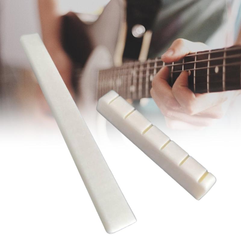 Guitar Blank Bone Nut DIY Unslotted Guitar Nut and Guitar Bridge Saddle DIY Stringed Instrument Supplies Durable