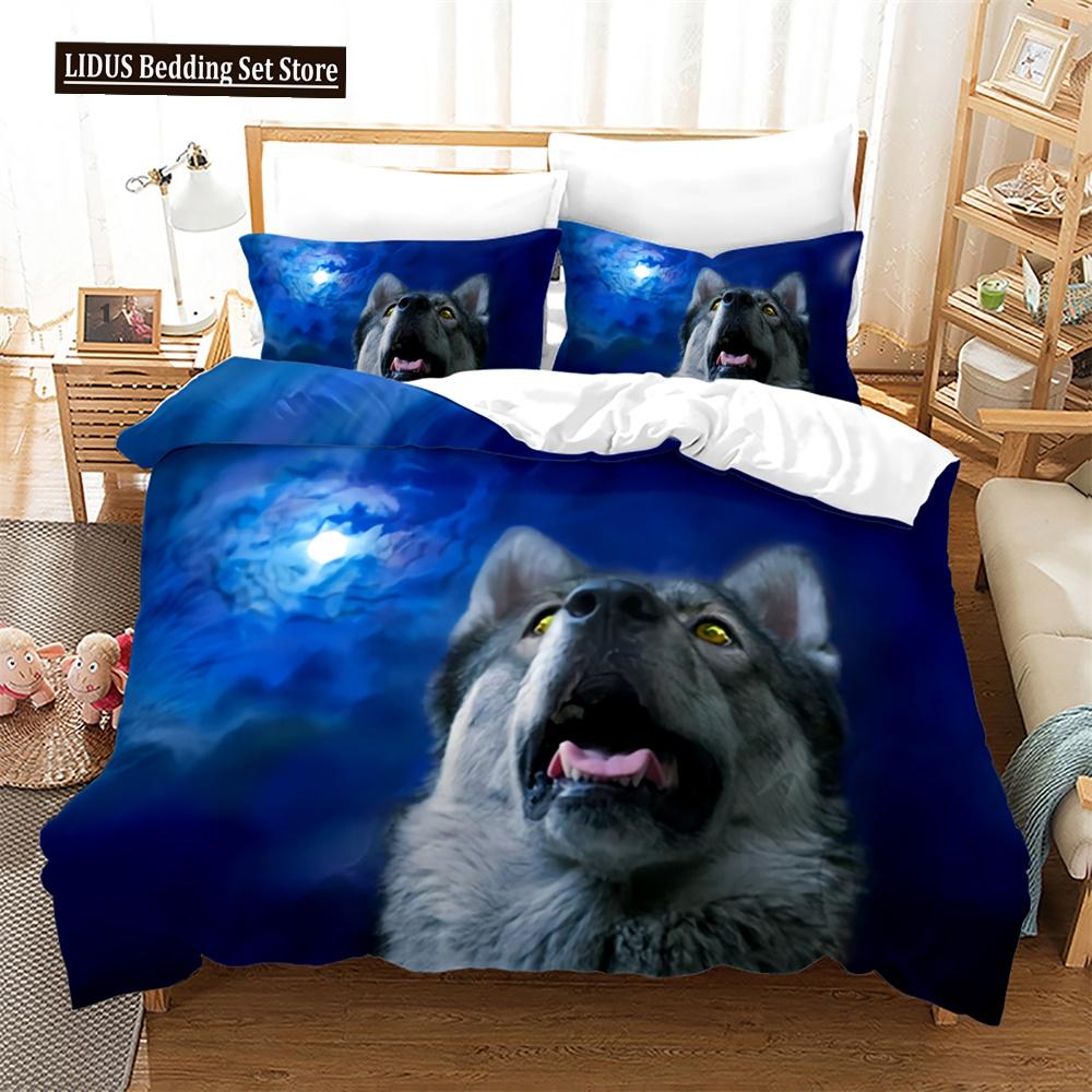 Dog Duvet Cover Set 3D Print Dog Math Book King Queen Full Size Comforter Cover For Kids Boys Girls Teens Polyester Bedding Set