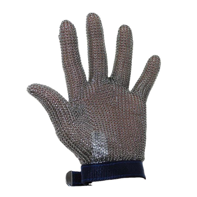 Anti-Cut Full Textured 316L Stainless Steel Chainmail Gloves for Butchers