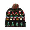 Colorful Dazzling LED Christmas Hat Holiday Pompom Ball Knitted Winter Beanie for Adults and Children Festive Party Hat