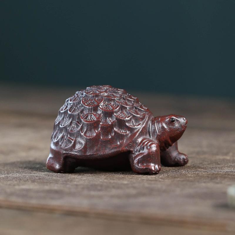 

Yixing Zisha Wealth-attracting Money Turtle Tea Pet Japanese Tea Spirit Tea Figurine Play Toys Tea Statue Ornaments Decoration