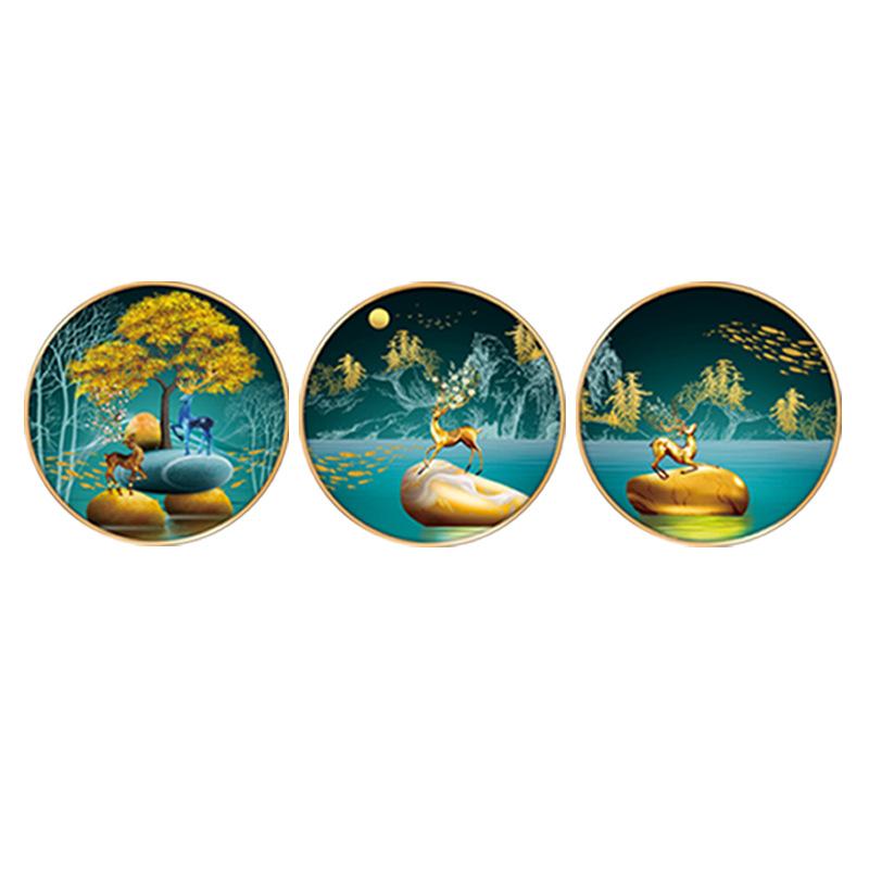 

Креативная наклейка на стену в китайском стиле, цветок лотоса, богатый олень, самоклеящиеся наклейки на стену, прихожая, гостиная, крыльцо, украшение, настенный декор, наклейки