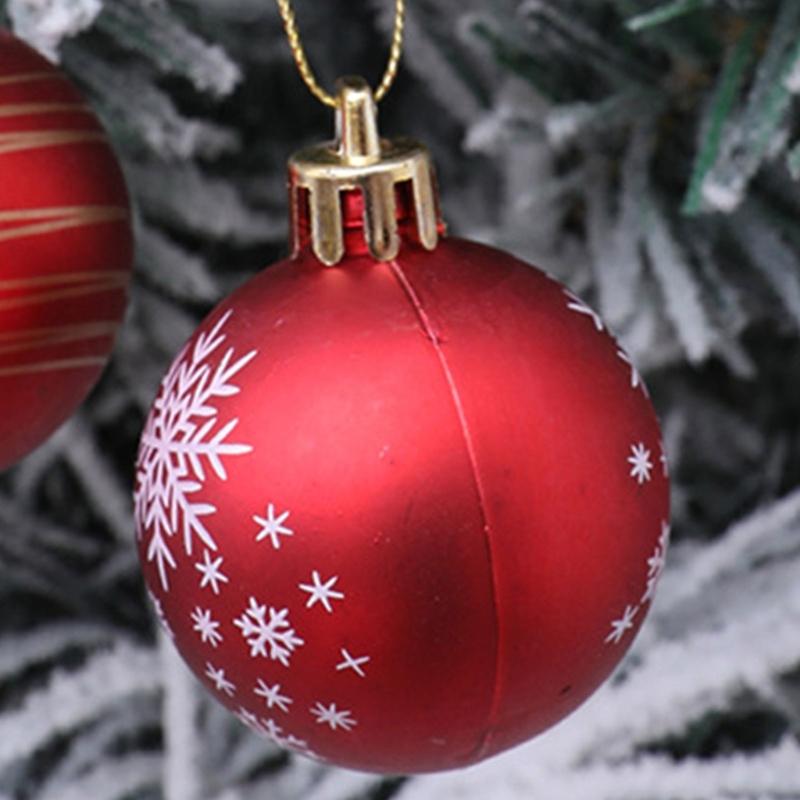 Plastic Christmas Tree Decorations Accessories Colorful Handcrafted Spherical Orbs in Gift Box for Festival Event
