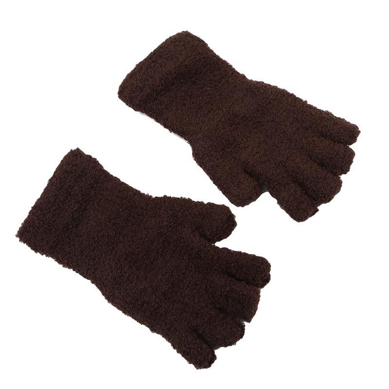 

Cozy Plush Gloves for Men & Women - Thick Insulation, Exposed Finger Design, Vibrant Colors - Perfect for Halloween,Christmas