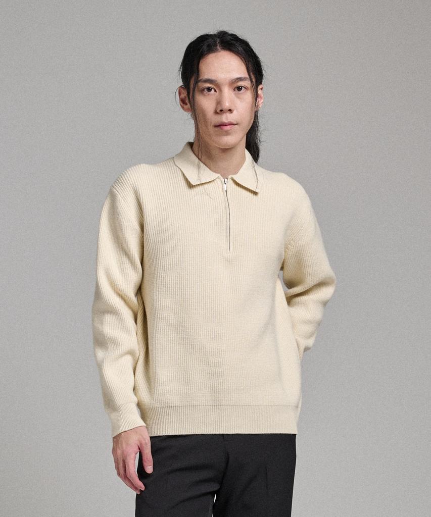 ANALOG MOOD Hazzi Half Zip Collar Knit (Ivory)