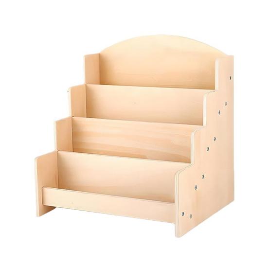 Greeting Card Display Stand High Stability Easy To Install Multipurpose 4-Tiered Wooden Organizer Rack Photos Brochure Holder
