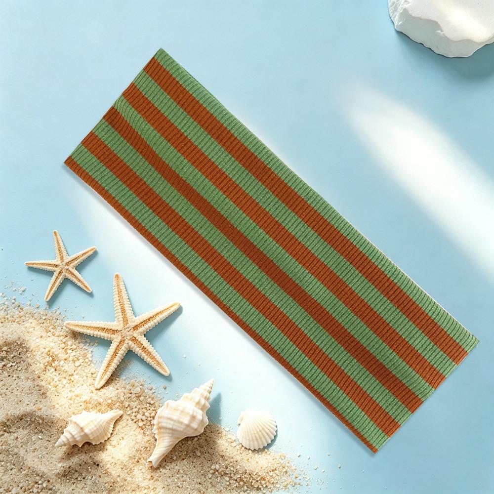 Fashion Striped Elastic Hair Band Sweat-absorbing Soft Wide Hairband Hair Accessories Non-slip Sports Headband