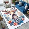 Christmas Deer Carpet Multipurpose 3D Printed Area Rug with  Crystal Velvet, Durable Polyester Chair Mat Sofa Mat Floor