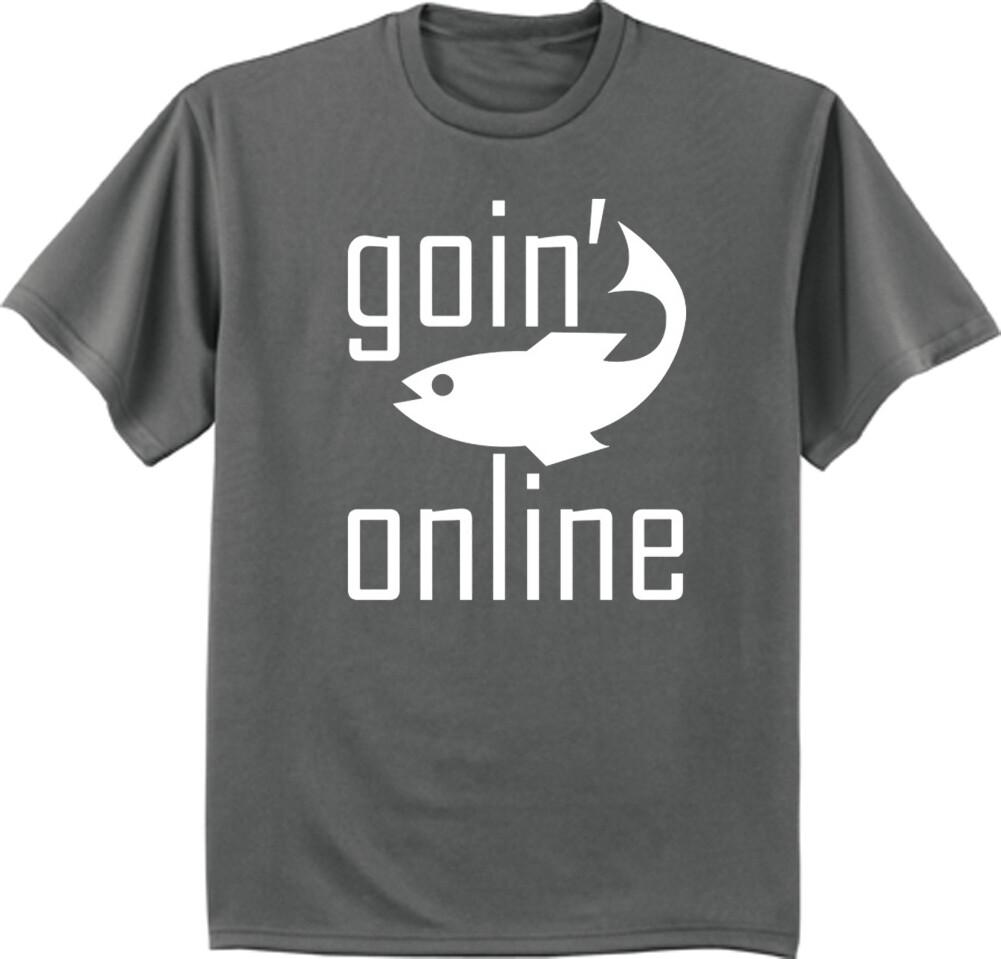 Funny Fishing T-shirt Goin Online Mens Graphic Tee Dad Gifts XL