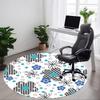 1 Stück Stuhlteppich mit Blumenmuster für das Büro, Innenbereich, rutschfest, waschbar, Polyesterfaser, Teppich für das Büro, maschinenwaschbar