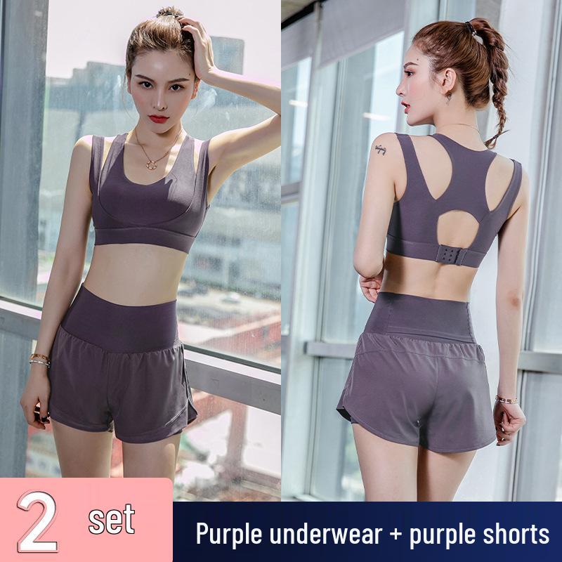 Women's Summer Yoga Wear: Loose Fit Sports Bra & Shorts Two-Piece Set for Running and Casual Activities