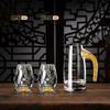 Kreativní křišťálová karafa na whisky s vestavěnou zlatou horou | Mini kelímek na víno a dávkovač