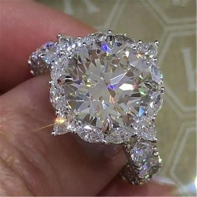 Dámské módní zářící prsteny Velký diamantový prsten Šperky Svatební Gilrs Dárky