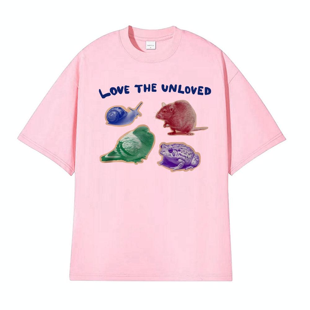 Love The Unloved Unisex Rat Pigeon Snail Rat Pigeon Frog Snail Funny Animal T Shirt Mens Clothing Fashion Cotton Loose Tshirts