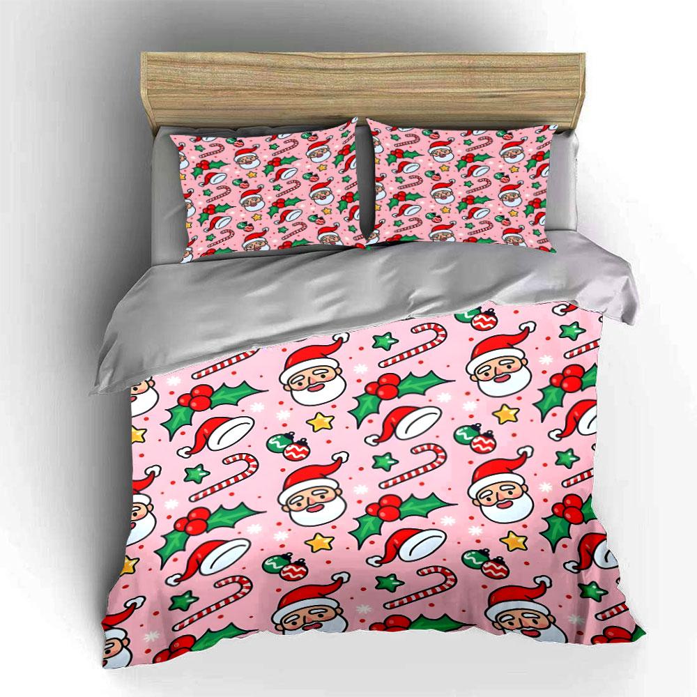 Christmas-Themed Three-Piece Decoration Set  Kid S And Adults  Bedroom Decor, Exquisite Three-Piece Bedding Set Gift (as the picture,EU Twin 135X200cm&set)