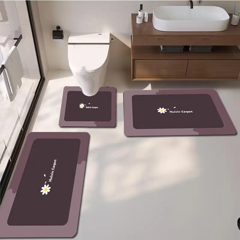 

Набор ковриков для ванной из диатомовой земли Clover: Впитывающие, Грязеотталкивающие, Быстросохнущие, Нескользящие Трехкомпонентные Подушечки для ног 3-Piece 40x60+50x80+U50x60cm