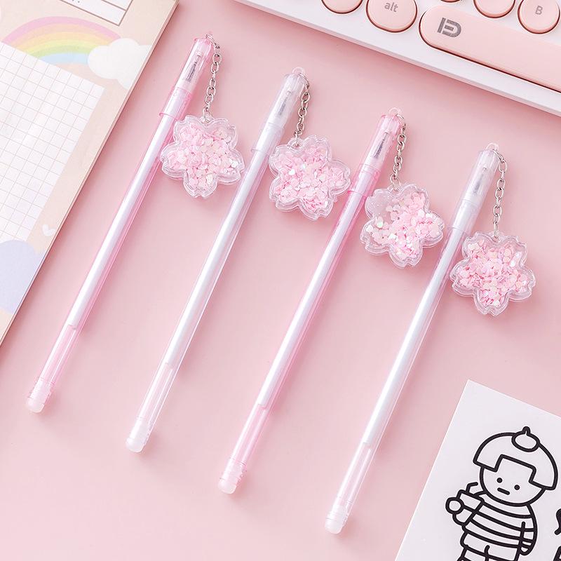 Sequin Flower Cartoon Pendant Pen - Cute Signature Pen for Students