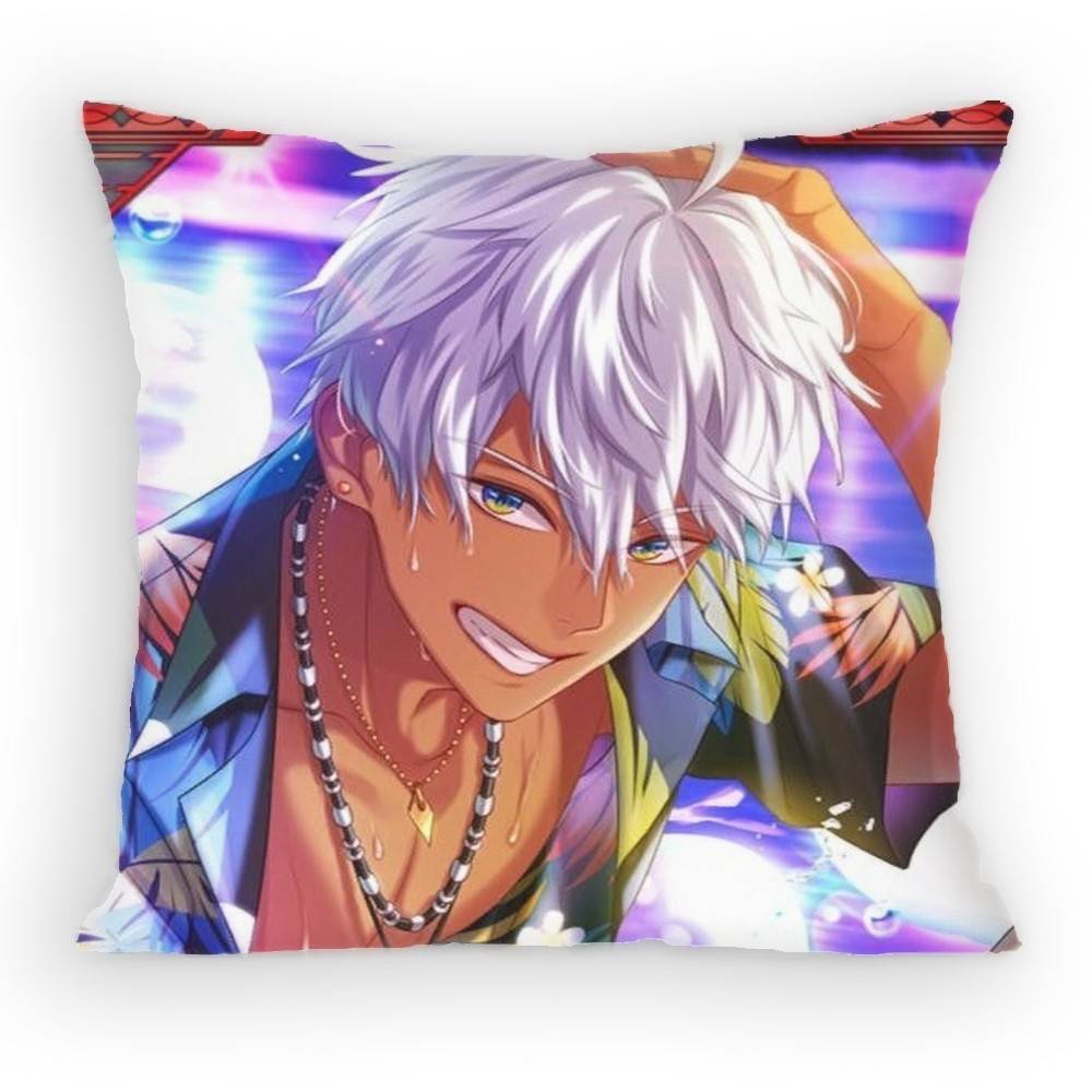 CUTE Game OObey Me World Mammon Pillow Case Antidustmite Pillowcase Invisible zipper silky short plush Sofa cushion cover