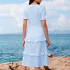 Dresses For Women Summer Casual Button Up V-neck Short Sleeve Wear To Work Dresses