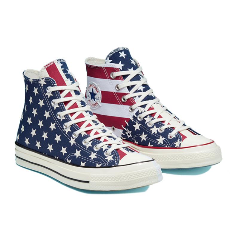 Converse 1970s Archive Restructured High Top Round-toe Lace-up High-Top Espadrilles Unisex Red and Blue