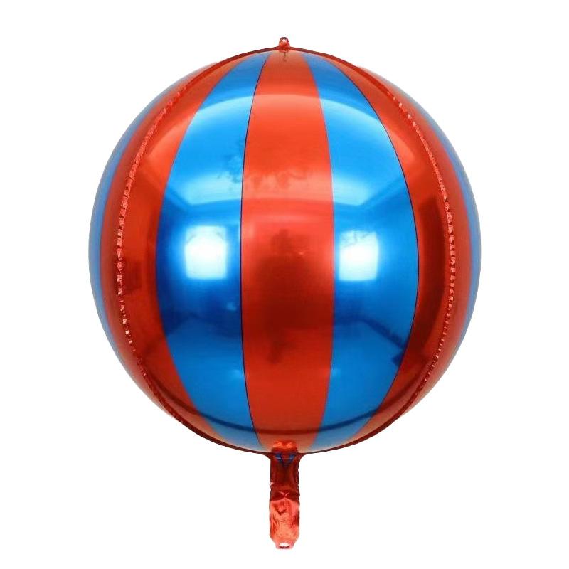 

22 Inch 4D Disco Disco Aluminum Film Ktv Bar Birthday Decoration Ball Color Party Three-Dimensional Party Decoration 22 inch 4D blue and red stripes