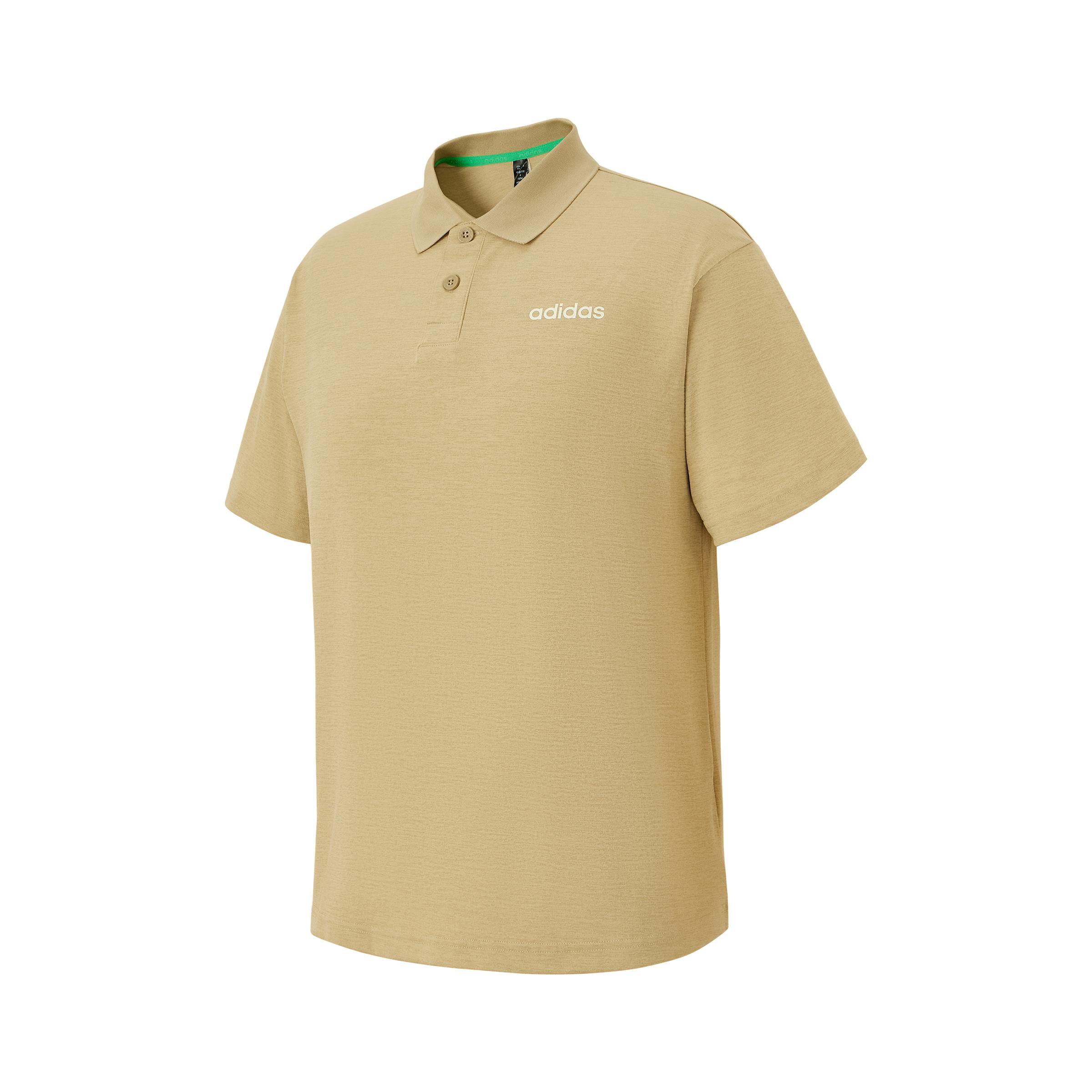 

Adidas Comfortable Fashionable Versatile Short Sleeve Polo Shirt Unisex Tops Light-Brown JI6025 S