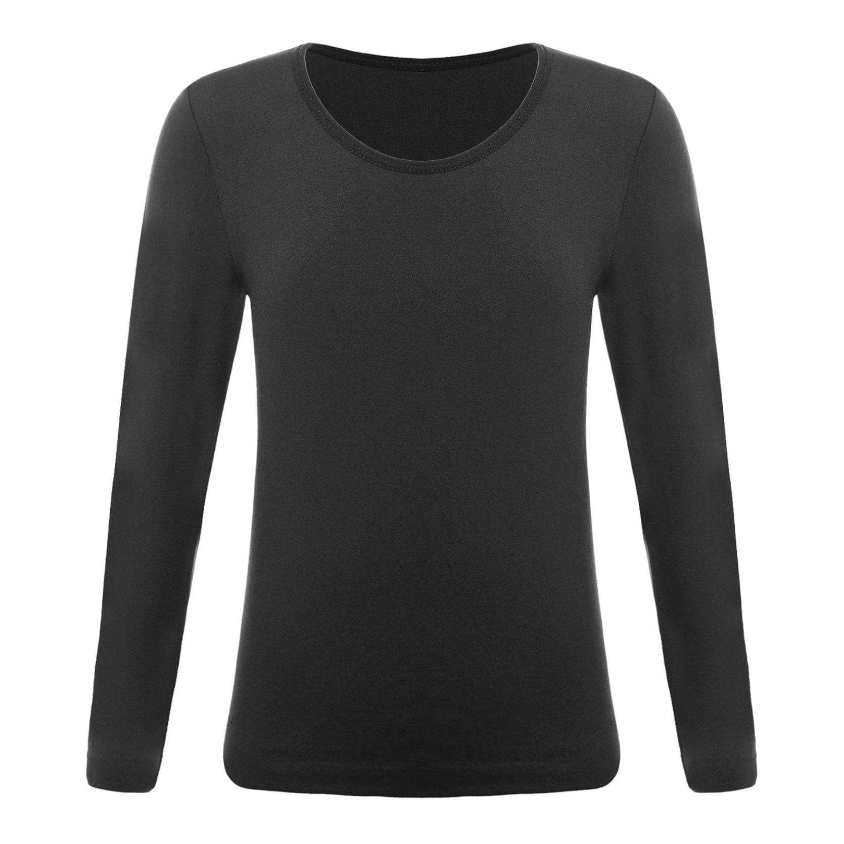 

Детские однотонные тонкие флисовые рубашки с длинными рукавами для девочек, эластичные термостойкие пуловеры с круглым вырезом, топы 10-12 Years