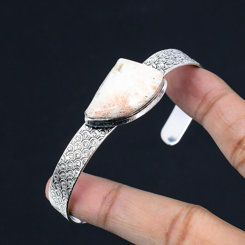 925 Sterlingsilber Trillion Scolecite Stein Jubiläum Mutter Armreif