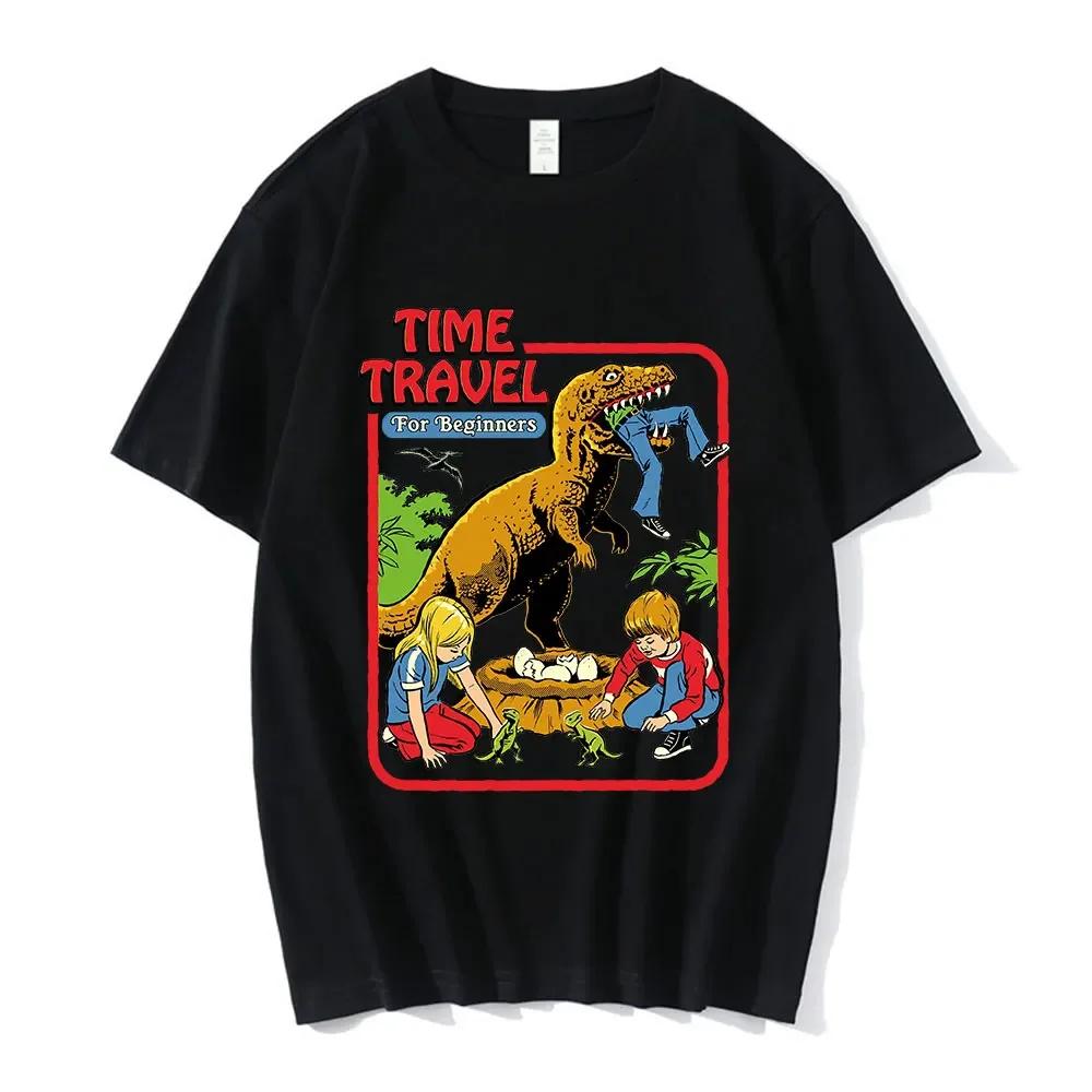 Time Travel for Beginners Graphic Print T-shirts Men Women Casual Cotton T-shirt Oversized Gothic Streetwear Couples Tee Shirt